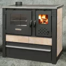 Strend Pro PANONIA fatüzelésű sparhelt, bézs, sütővel, 10,54 kW, 51 × 90 × 85 cm, bal oldali füstcső kimenet, átmérő: 120 mm