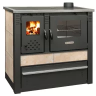   Strend Pro PANONIA fatüzelésű sparhelt, bézs, sütővel, 10,54 kW, 51 × 90 × 85 cm, jobb oldali füstcső kimenet, átmérő: 120 mm