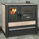 Strend Pro PANONIA fatüzelésű sparhelt, bézs, sütővel, 10,54 kW, 51 × 90 × 85 cm, jobb oldali füstcső kimenet, átmérő: 120 mm