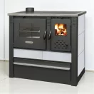 Strend Pro PANONIA fatüzelésű sparhelt, fehér, sütővel, 10,54 kW, 51 × 90 × 85 cm, bal oldali füstcső kimenet, átmérő: 120 mm