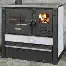 Strend Pro PANONIA fatüzelésű sparhelt, fehér, sütővel, 10,54 kW, 51 × 90 × 85 cm, bal oldali füstcső kimenet, átmérő: 120 mm