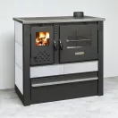 Strend Pro PANONIA fatüzelésű sparhelt, fehér, sütővel, 10,54 kW, 51 × 90 × 85 cm, jobb oldali füstcső kimenet, átmérő: 120 mm