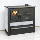 Strend Pro PANONIA fatüzelésű sparhelt, fehér, sütővel, 10,54 kW, 51 × 90 × 85 cm, jobb oldali füstcső kimenet, átmérő: 120 mm