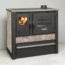 Strend Pro PANONIA fatüzelésű sparhelt, Mocca, sütővel, 10,54 kW, 51 × 90 × 85 cm, jobb oldali füstcső kimenet, átmérő: 120 mm