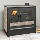 Strend Pro PANONIA fatüzelésű sparhelt, Mocca, sütővel, 10,54 kW, 51 × 90 × 85 cm, jobb oldali füstcső kimenet, átmérő: 120 mm