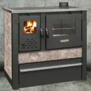 Strend Pro PANONIA fatüzelésű sparhelt, Mocca, sütővel, 10,54 kW, 51 × 90 × 85 cm, jobb oldali füstcső kimenet, átmérő: 120 mm