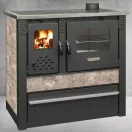 Strend Pro PANONIA fatüzelésű sparhelt, Mocca, sütővel, 10,54 kW, 51 × 90 × 85 cm, jobb oldali füstcső kimenet, átmérő: 120 mm
