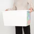 Tárolódoboz, KIS Bi-Box L, fehér, 40 literes, 35 x 55 x 28 cm, egymásra rakható, műanyag, fedeles, szögletes