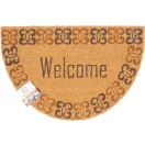 Lábtörlő, MagicHome, vízszintes Welcome felirat, 40 x 60 cm, félkör alakú, kókuszrost felület, PVC hátlap, bejárati ajtóhoz