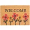 Lábtörlő, MagicHome, Welcome felirat virágokkal, 40 x 60 cm, kókuszrost felület, PVC hátlap, bejárati ajtóhoz