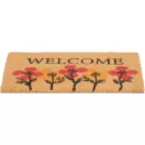 Lábtörlő, MagicHome, Welcome felirat virágokkal, 40 x 60 cm, kókuszrost felület, PVC hátlap, bejárati ajtóhoz