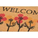 Lábtörlő, MagicHome, Welcome felirat virágokkal, 40 x 60 cm, kókuszrost felület, PVC hátlap, bejárati ajtóhoz