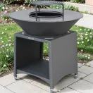 Tűzrakó, Strend Pro Grill Fiesta, antracit, átmérő: 100 cm, acél, kör alakú tűzrakóval