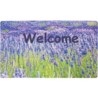   Lábtörlő, MagicHome ST614, levendulamező, Welcome felirat, 45 x 75 cm, kültéri, bejárati ajtóhoz