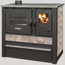 Strend Pro PANONIA fatüzelésű sparhelt, Mocca, sütővel, 10,54 kW, 51 × 90 × 85 cm, bal oldali füstcső kimenet, átmérő: 120 mm