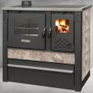 Strend Pro PANONIA fatüzelésű sparhelt, Mocca, sütővel, 10,54 kW, 51 × 90 × 85 cm, bal oldali füstcső kimenet, átmérő: 120 mm