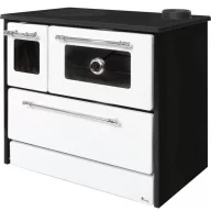   Strend Pro 701-G OMEGA Kuzine fatüzelésű sparhelt, fehér, 9,18 kW, 87 × 51 × 79 cm, jobb oldali oldali füstcső kimenet, átmérő: 130 mm