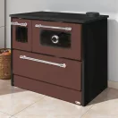 Strend Pro 701-G OMEGA Kuzine fatüzelésű sparhelt, barna, 9,18 kW, 87 × 51 × 79cm, jobb oldali oldali füstcső kimenet, átmérő: 130 mm