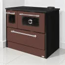 Strend Pro 701-G OMEGA Kuzine fatüzelésű sparhelt, barna, 9,18 kW, 87 × 51 × 79cm, jobb oldali oldali füstcső kimenet, átmérő: 130 mm