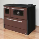 Strend Pro 701-G OMEGA Kuzine fatüzelésű sparhelt, barna, 9,18 kW, 87 × 51 × 79cm, jobb oldali oldali füstcső kimenet, átmérő: 130 mm