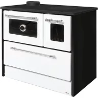   Strend Pro 701-G OMEGA Kuzine fatüzelésű sparhelt, fehér, 9,18 kW, 87 × 51 × 79 cm, bal oldali oldali füstcső kimenet, átmérő: 130 mm