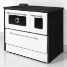 Strend Pro 701-G OMEGA Kuzine fatüzelésű sparhelt, fehér, 9,18 kW, 87 × 51 × 79 cm, bal oldali oldali füstcső kimenet, átmérő: 130 mm