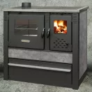 Strend Pro PANONIA fatüzelésű sparhelt, szürke, sütővel, 10,54 kW, 90 × 85 × 51 cm, bal oldali füstcső kimenet, átmérő: 120 mm