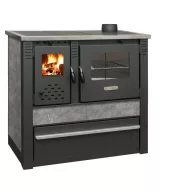   Strend Pro PANONIA fatüzelésű sparhelt, szürke, sütővel, 10,54 kW, 90 × 85 × 51 cm, jobb oldali füstcső kimenet, átmérő: 120 mm