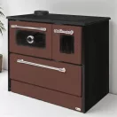 Strend Pro 701-G OMEGA Kuzine fatüzelésű sparhelt, barna, 9,18 kW, 87 × 51 × 79 cm, bal oldali oldali füstcső kimenet, átmérő: 130 mm