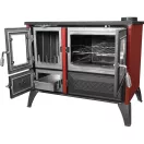 Strend Pro 801 STELA fatüzelésű sparhelt, bordó, 9,12 kW, 91 × 52,5 × 77 cm, jobb oldali füstcső kimenet, átmérő: 130 mm