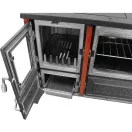 Strend Pro 801 STELA fatüzelésű sparhelt, bordó, 9,12 kW, 91 × 52,5 × 77 cm, jobb oldali füstcső kimenet, átmérő: 130 mm