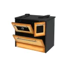 Strend Pro 701-G OMEGA Kuzine fatüzelésű sparhelt, Cappuccino, 9,18 kW, 87 × 51 × 79 cm, bal oldali oldali füstcső kimenet, átmérő: 130 mm