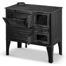 Strend Pro 304 Tuglali Kuzine fatüzelésű sparhelt, fekete, sütővel, 9 kW, 82,5 × 46 × 82,5 cm, bal oldali oldali füstcső kimenet, átmérő: 130 mm