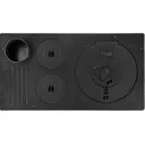 Strend Pro 304 Tuglali Kuzine fatüzelésű sparhelt, fekete, sütővel, 9 kW, 82,5 × 46 × 82,5 cm, bal oldali oldali füstcső kimenet, átmérő: 130 mm