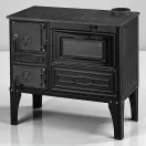 Strend Pro 304 Tuglali Kuzine fatüzelésű sparhelt sütővel, fekete, 9kW, 82,5cm × 46cm × 82,5cm, jobb oldali oldali füstcső, átmérő: 130 mm