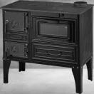 Strend Pro 304 Tuglali Kuzine fatüzelésű sparhelt sütővel, fekete, 9kW, 82,5cm × 46cm × 82,5cm, jobb oldali oldali füstcső, átmérő: 130 mm