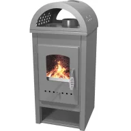  Kandalló, Strend Pro Thalia Nera Lite Plus, szürke, 5,4 kW, 40,7 x 38,6 x 96,2 cm, füstcső átmérő: 120 mm