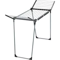   Ruhaszárító, Leifheit 81695 Pegasus 200 Solid, fekete/antracit, 20 m szárítófelülettel, 87 x 167 × 66 cm méretben, EasyClip csipesztartóval és 5 vállfaakasztóval, beltéri és kültéri használatra, stabil fém szerkezettel