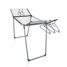 Ruhaszárító, Leifheit 81695 Pegasus 200 Solid, fekete/antracit, 20 m szárítófelülettel, 87 x 167 × 66 cm méretben, EasyClip csipesztartóval és 5 vállfaakasztóval, beltéri és kültéri használatra, stabil fém szerkezettel