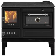   Fatüzelésű sparhelt, Strend Pro 5020-U Aura, fekete, sütővel, 9,0 kW, 50 x 82,5 x 77 cm, jobb oldali füstcső kimenet