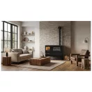 Fatüzelésű sparhelt, Strend Pro 5020-U Aura, fekete, sütővel, 9,0 kW, 50 x 82,5 x 77 cm, jobb oldali füstcső kimenet