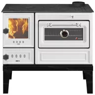   Fatüzelésű sparhelt, Strend Pro 5020-U Aura, fehér, sütővel, 9,0 kW, 50 x 82,5 x 77 cm, jobb oldali füstcső kimenet