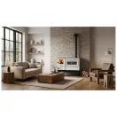 Fatüzelésű sparhelt, Strend Pro 5020-U Aura, fehér, sütővel, 9,0 kW, 50 x 82,5 x 77 cm, jobb oldali füstcső kimenet