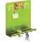 Kulcstartó fogas, Strend Pro Easyhome MB-008, zöld, 28 × 25 × 8 cm, 5 kampó, falra rögzíthető