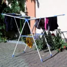 MagicHome CD134 ruhaszárító, fehér, 16 m szárítófelülettel, 20 kg teherbírással, masszív fém vázzal, oldalsó, 7-7 rúddal ellátott szárnyakkal, beltéri és kültéri használatra