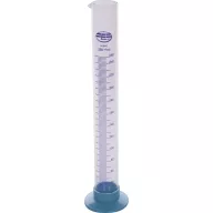   Mérőhenger, WHT, üveg, 250 ml, átlátszó, 2 ml-es osztás, kiöntő csőr, levehető műanyag talp, fokolóhoz alkalmas