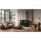 Fatüzelésű sparhelt, Strend Pro 6020-U Aura L, fekete, sütővel, 9,0 kW, 56 x 90 x 77 cm, jobb oldali füstcső kimenet