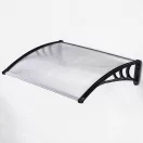 Műanyag előtető, Strend Pro DIY501, 120 x 80 cm, fekete, polikarbonát tetőpanel, alumínium erősítőrúd, egymás mellé illeszthető