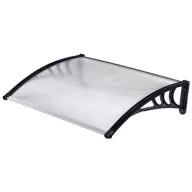   Műanyag előtető, Strend Pro DIY501, 150 x 100 cm, fekete, polikarbonát tetőpanel, alumínium erősítőrúd, egymás mellé illeszthető