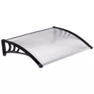 Műanyag előtető, Strend Pro DIY501, 150 x 100 cm, fekete, polikarbonát tetőpanel, alumínium erősítőrúd, egymás mellé illeszthető
